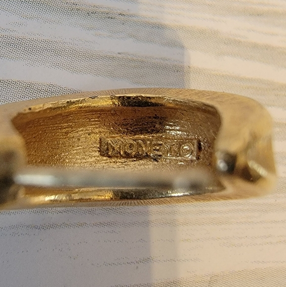 B13 Vintage Monet Pierced Hoop Earrings - Picture 3 of 3